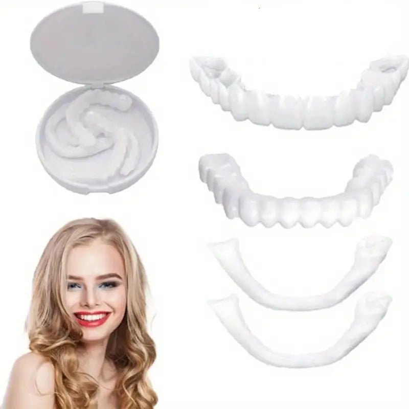 Realistic Dental Veeners - Upper & Lower Teeth, Natural Look & Whitening - Trendsters Pk