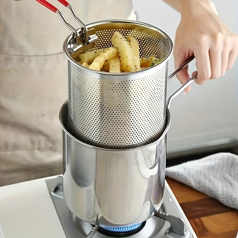 Stainless Steel Fry Pot with Basket