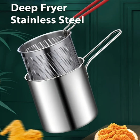 Stainless Steel Fry Pot with Basket